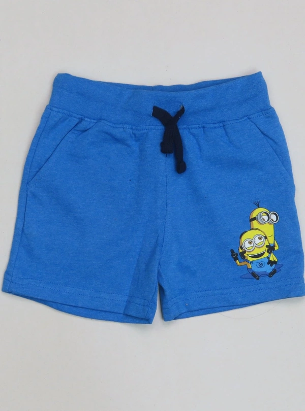 S4S ATTIRE  Minions  Boys French Terry Shorts - Blue, 3y
