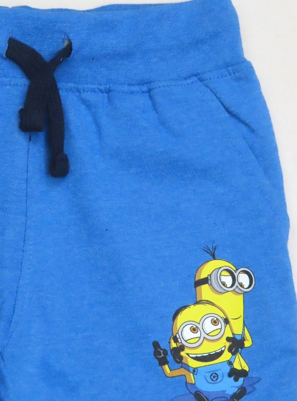 S4S ATTIRE  Minions  Boys French Terry Shorts - Blue, 3y