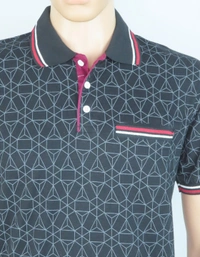BODY GLOVE PRINTED STRETCH POLO 3A1 - BLACK AOP, L, Polo T Shirt