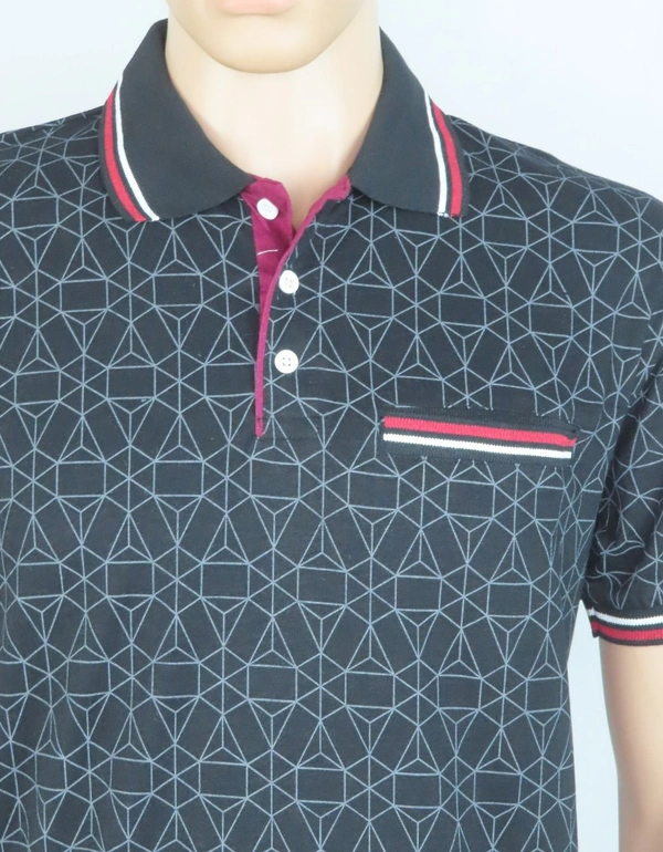 BODY GLOVE PRINTED STRETCH POLO 3A1 - BLACK AOP, L, Polo T Shirt