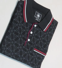 BODY GLOVE PRINTED STRETCH POLO 3A1 - BLACK AOP, L, Polo T Shirt