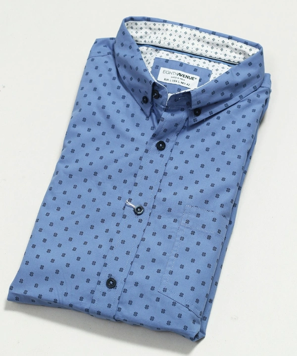 ELGHTHAVENUE MENS SLIMFIT SHRISTI  4B4 - Blue  AOP, S
