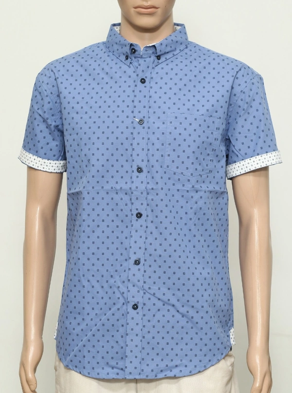 ELGHTHAVENUE MENS SLIMFIT SHRISTI  4B4 - Blue  AOP, XL