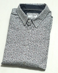 ELGHTHAVENUE MENS SLIM FIT COTTON SHIRT 4W6 - White AOP, XL