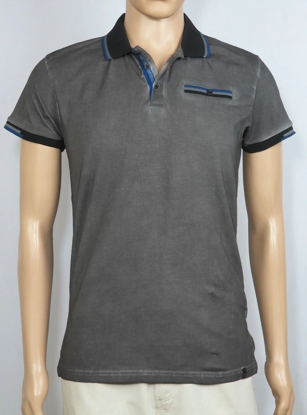 REBEL GARMENT DYED  STRETCH POLO  0B3 - Charcoal, M