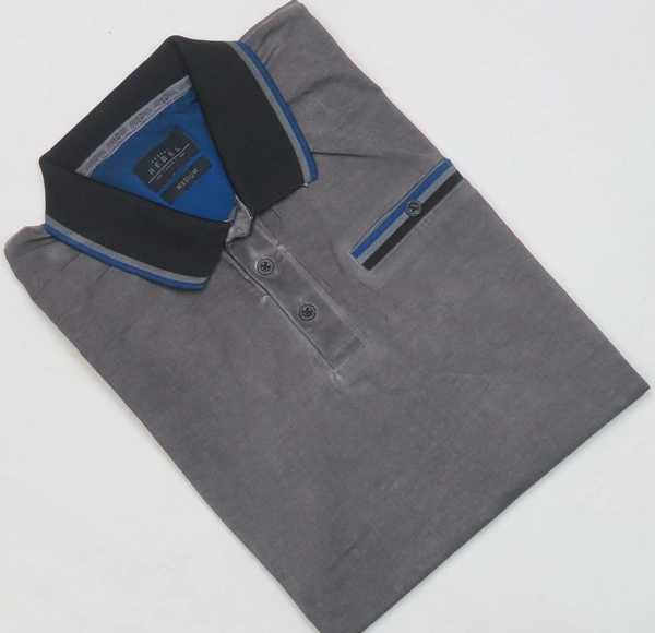 REBEL GARMENT DYED  STRETCH POLO  0B3 - Charcoal, XL