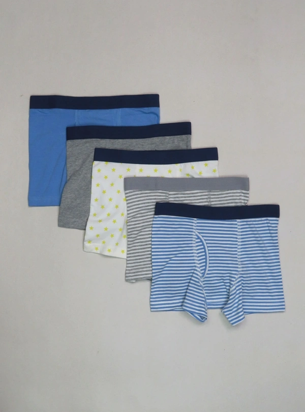 S4S ATTIRE  PRIMARY BOYS STRETCH 5 PACK BOXER SHORTS 5A6 - MIXED COLOURS, 10 Years