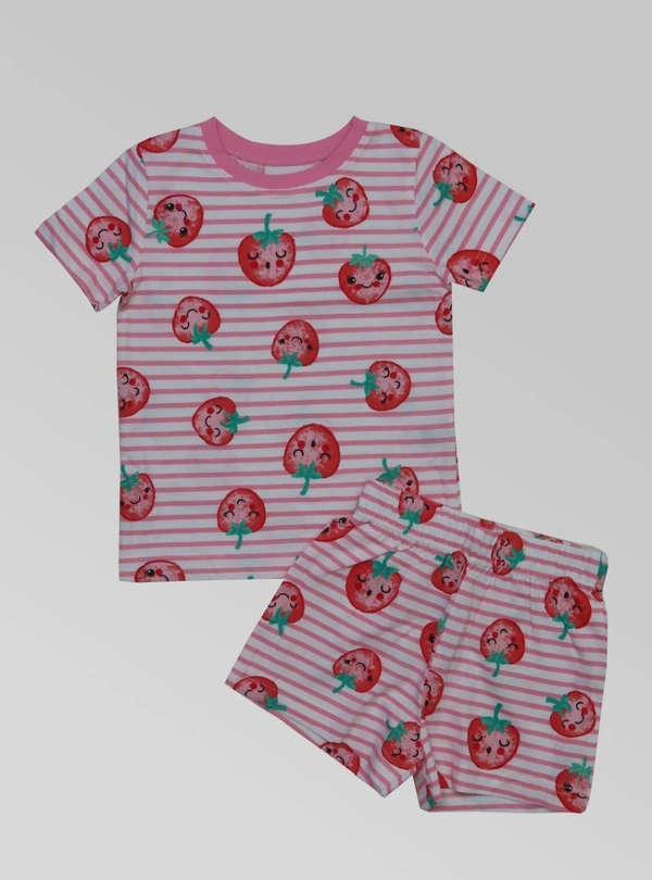 DUNNES BABY GIRLS SHORTY SET 1G1 - Pink AOP, 3/4y