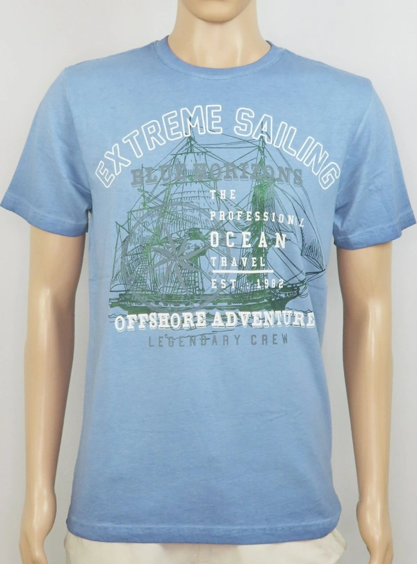 INFINITY PRINTED NEPPY T SHIRT 9A1 - Grey Blue, S