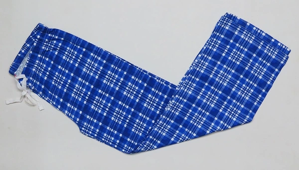 MAX LADIES PRINTED NIGHT PANT CD1 - L, Blue Checks