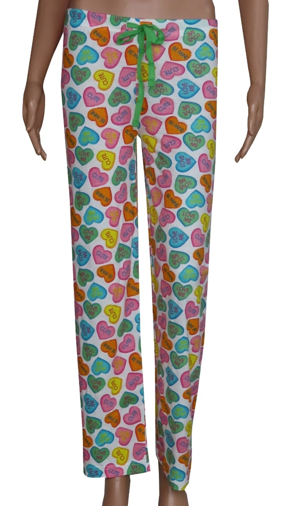 MAX LADIES PRINTED NIGHT PANT CD1 - XL, Heart AOP