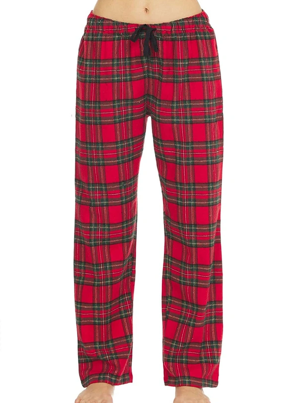 CARNIVAL INTIMATES CARNIVAL LADIES FLANNEL LOUNGE PANTS 7D2 - Red Green checked, L