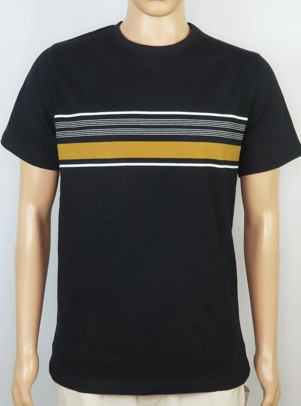 DENIM & FLOWER DENIM &FLOWER  PRINTED TSHIRT  3C1 - Slack /Mustard Whit Striped, L