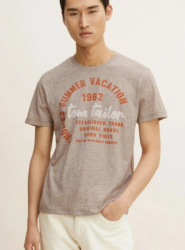 TOM TAILOR PRINTED T SHIRT 5E1 - Ecru, M