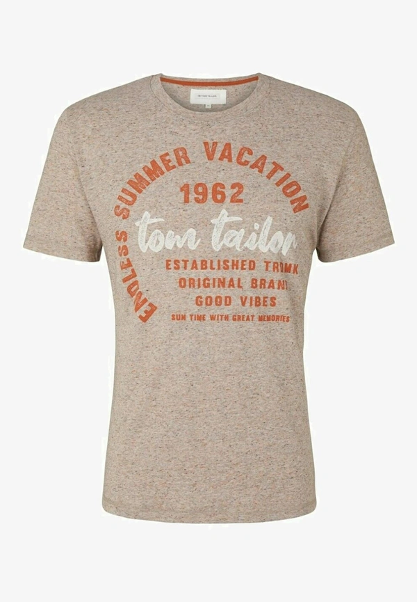 TOM TAILOR PRINTED T SHIRT 5E1 - Ecru, M