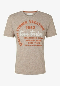 TOM TAILOR PRINTED T SHIRT 5E1 - Ecru, XL