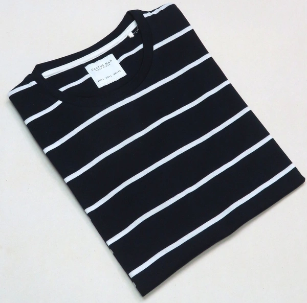 CACTUS MAN PRINTED T SHIRT 3A1 - Navy/White Thin Striped, M