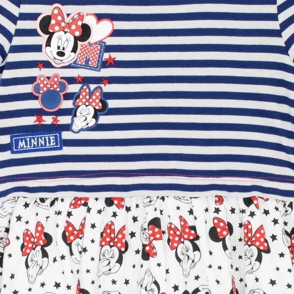 MINNIE MOUSE GIRLS PRINTED DRESS 0B1 - White Blue AOP, 5 Years