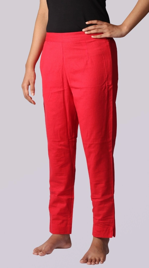 neutral  LADIES WOVEN  KURTI PANT 5CB - Scarlet Red, L
