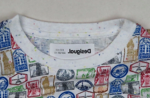 Desigual  DESIGUAL GIRLS PRINTED TSHIRT 2A6 - White Stamps AOP, 9-10 Years