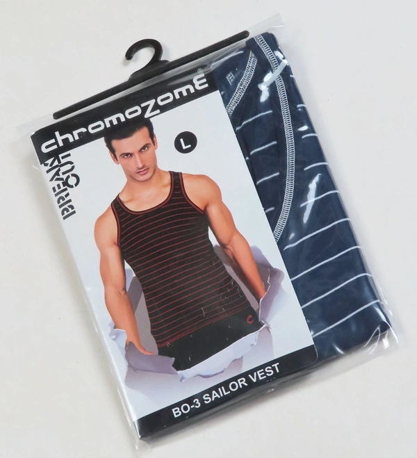 Chromosome  CHROMOZOME STRIPED VEST 2A1 - Navy, L