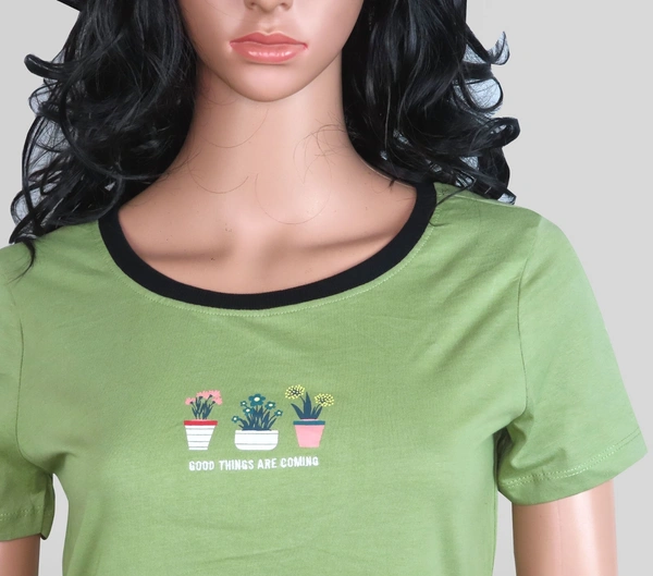 Sandwich  HONEY PRINTED RINGER TEE 1A1 - Green, S