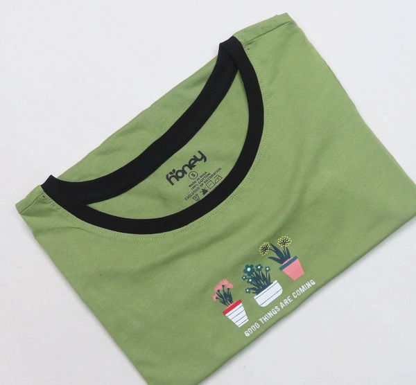 Sandwich  HONEY PRINTED RINGER TEE 1A1 - Green, S