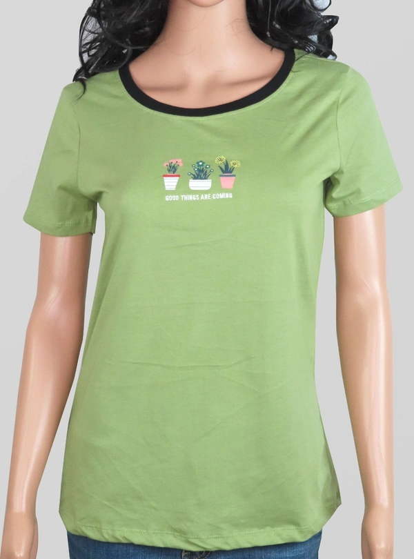 Sandwich  HONEY PRINTED RINGER TEE 1A1 - Green, XXL