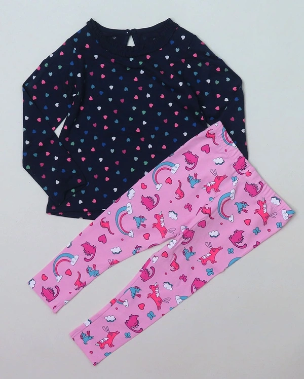 DUNNES GIRLS PRINTED 2 PC SET 8A3 - 2 options as in image, 3/4y
