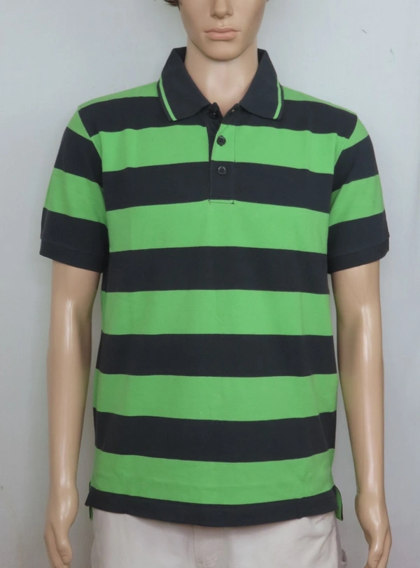 VAN VAAN MENS STRIPED POLO 784 - Green, M