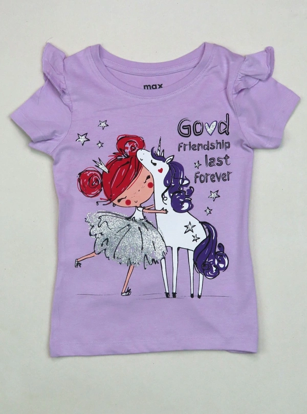 max MAX GIRLS PRINTED TSHIRT 5B1 - Lilac, 2/3y