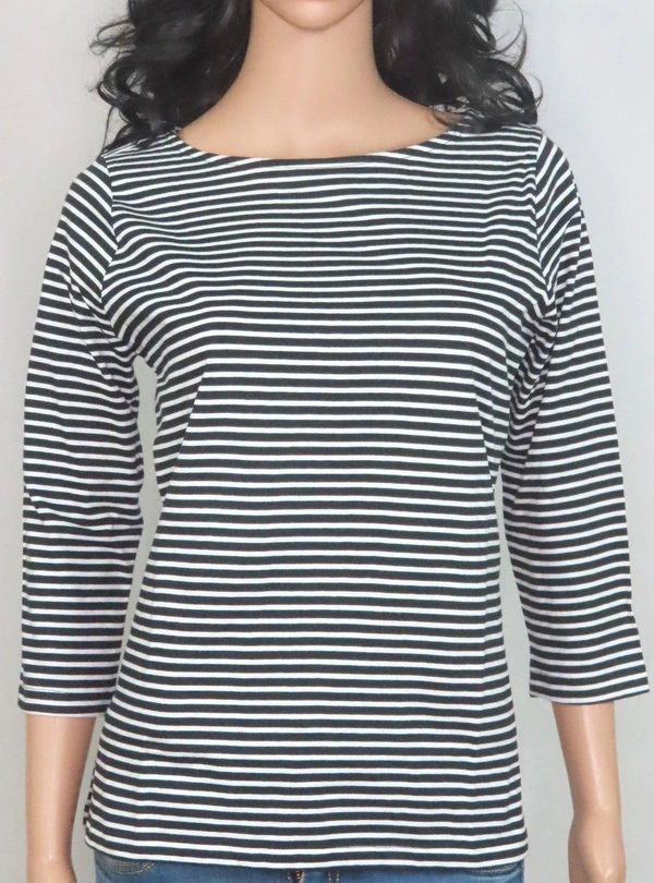 APPLESEEDS STRIPED 3/4 THSLEEV TSHIRT  PE1 - Black stripel, PL