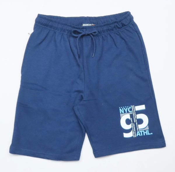 MERCHU MENS FRENCH TERRY KNIT SHORTS 5B1 - Navy, M