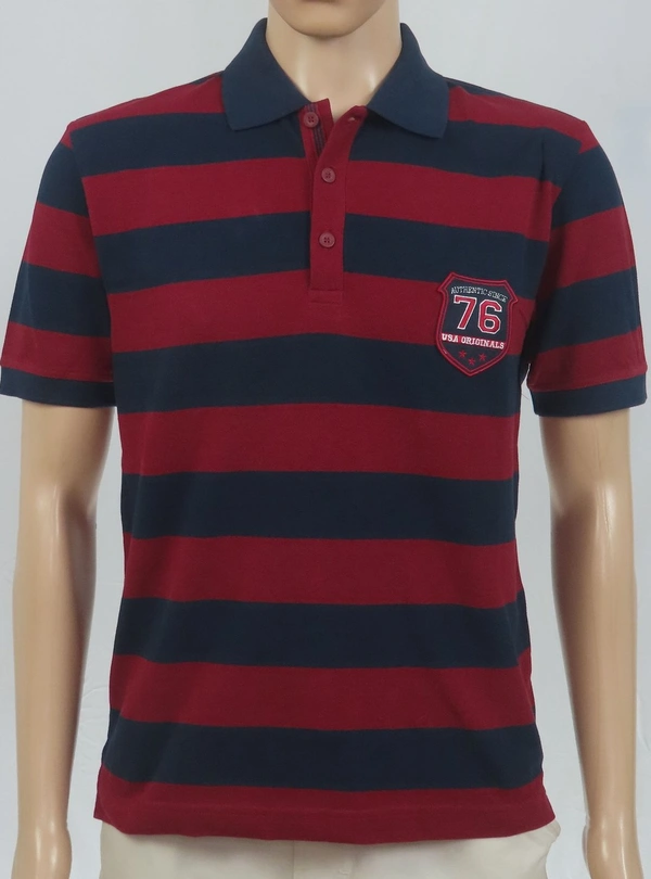JOCKEY STRIPED POLO 6A1 - Red, XL