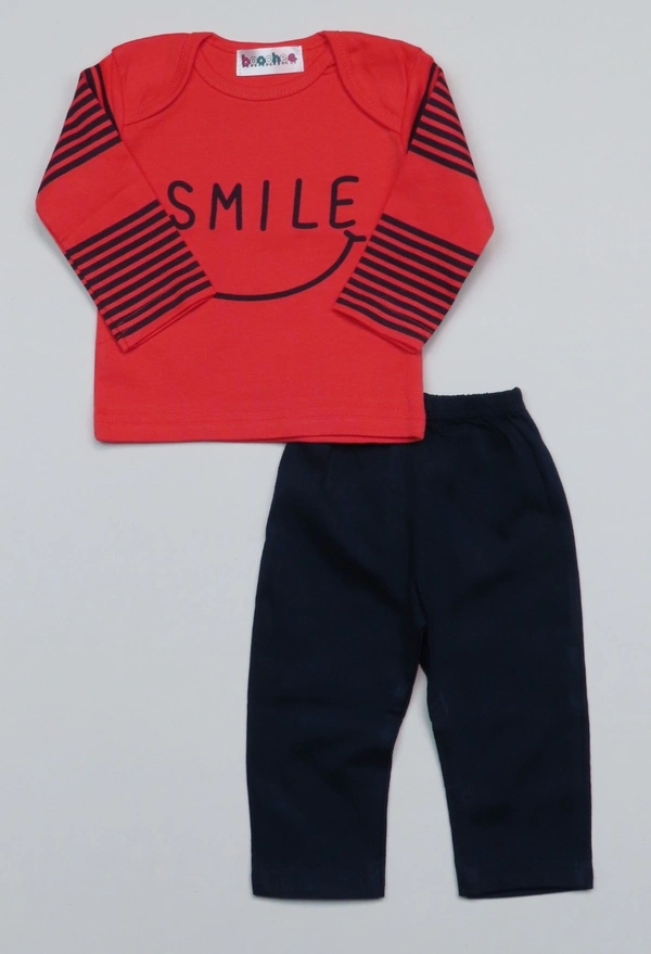 boochee BABY  BOYS PRINTED PYJAMA SET 04A - 1 Option: Orange/Black, 6/12m