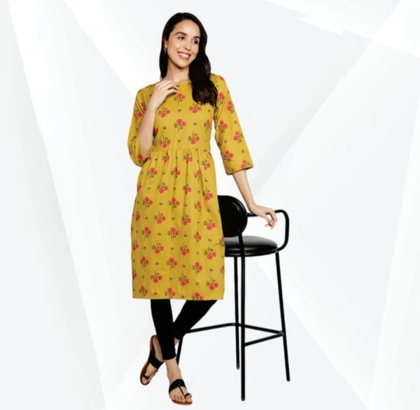 FABCLUB  Cotton Floral Print Anarkali /Umbrella Cut/Ghirardelli Kurti For Women  074 - As image, 2XL
