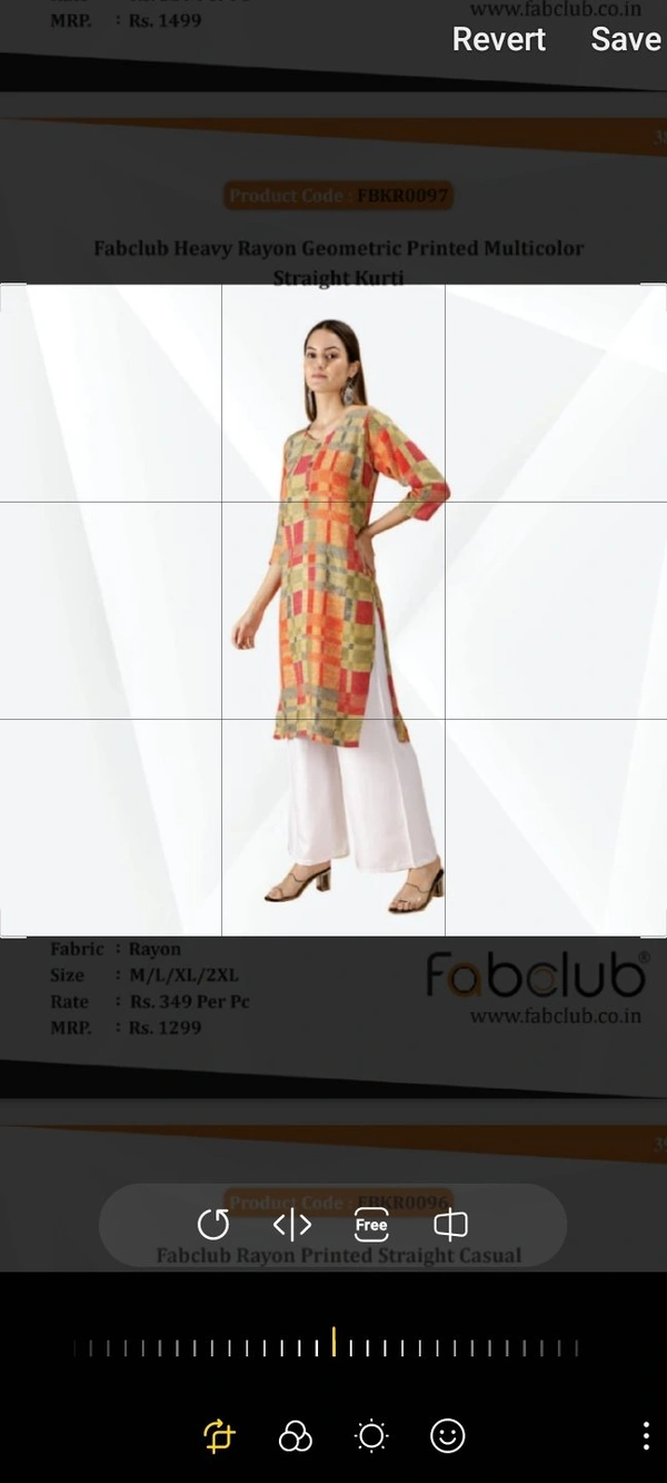 FABCLUB  Heavy  Rayon Geometric Printed Multicolor Straight Kurti  096 - Multicolor, 2XL