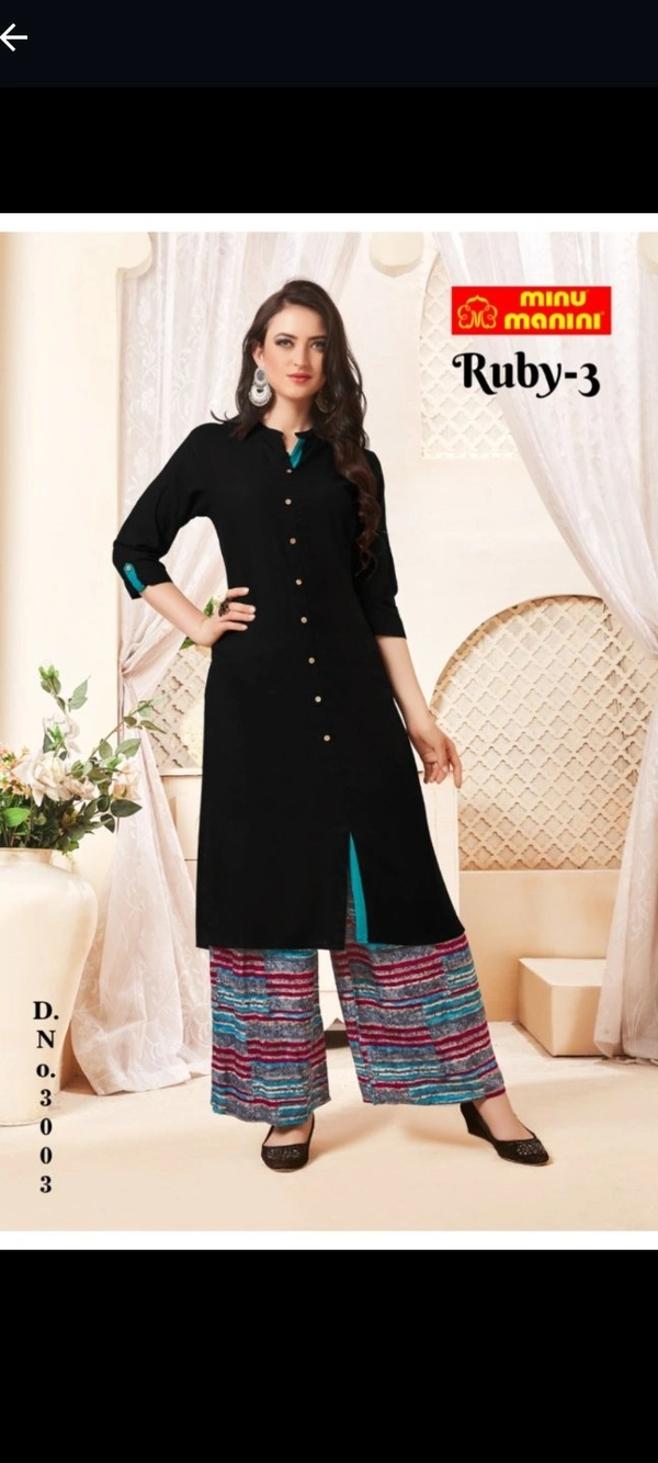 Minu Ruby 3 Rayon Long Kurti 003 - As image, XL