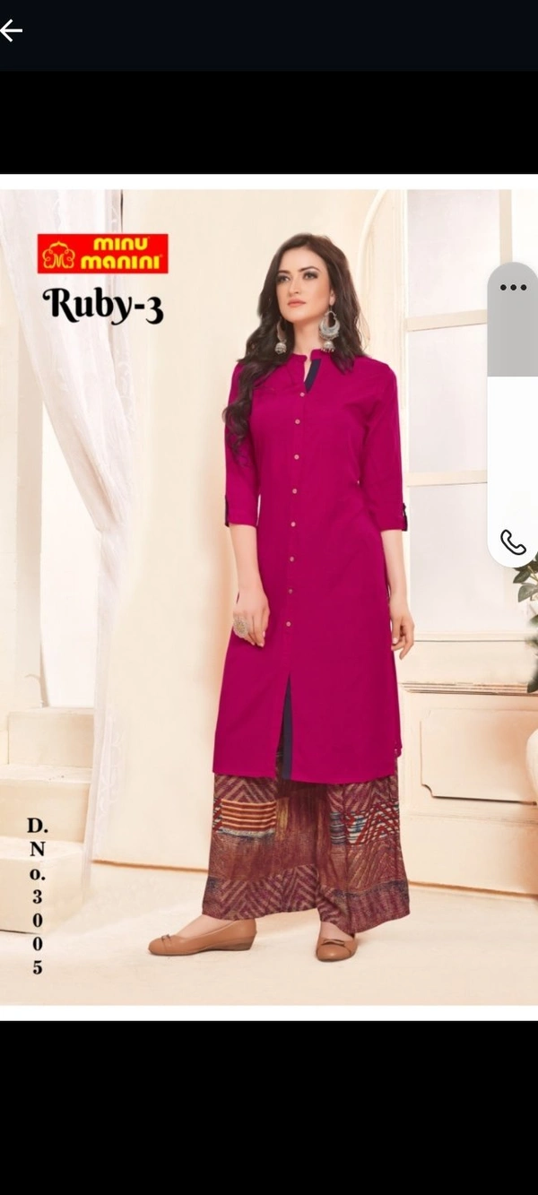 Minu Ruby3 Rayon Long Kurti 005 - As image, XL