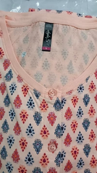 Shyla SHYLA PRINTED NIGHTSHIIRT 9C3 - Peach AOP, XL
