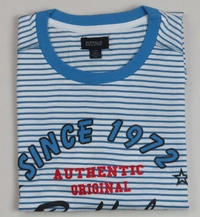 BUFFALO DAVID BITTON BUFFALO STRIPED N PRINTED T SHIRT 8B1 - White / Blue Striped, M