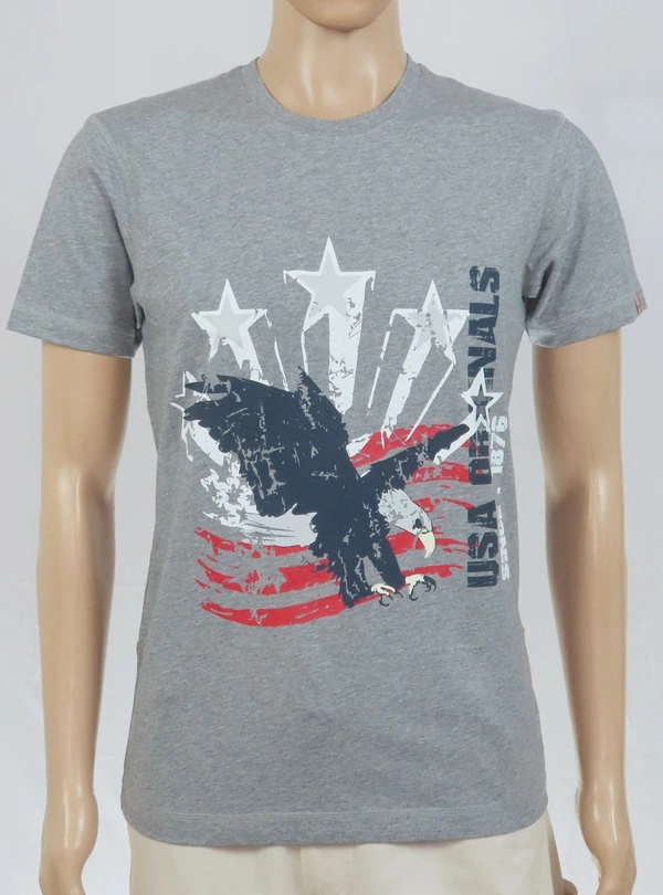  JOCKEY  JOCKEY PRINTED T SHIRT 5B1 - Grey Melange, M