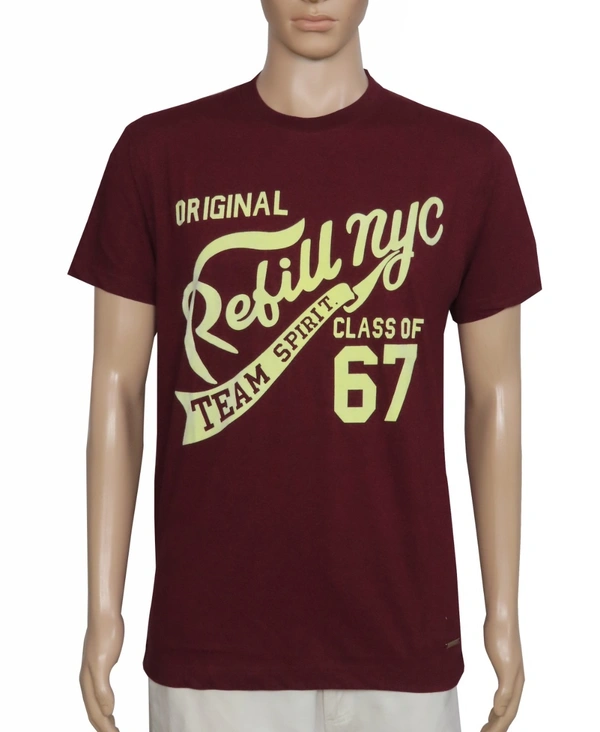 REFILL MENS PRINTED TSHIRT  2A2 - Red, XL