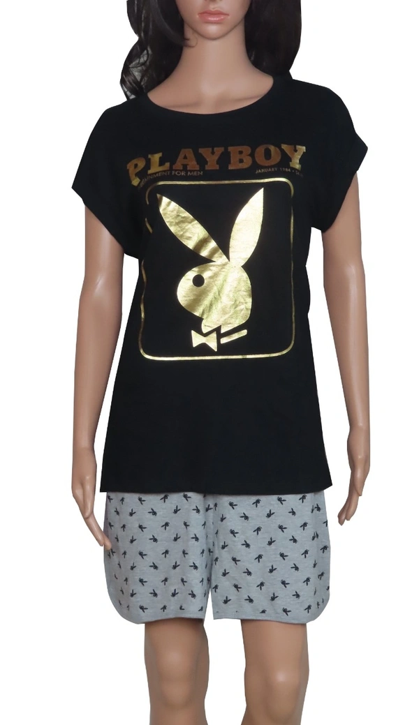 PLAYBOY LADIES SHORTY PYJAMA  SET 7B23 - 1 Option as image, L