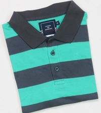 TERRE DE MARINS RUGBY STRIPED POLO  0A1 - Green  Striped, M
