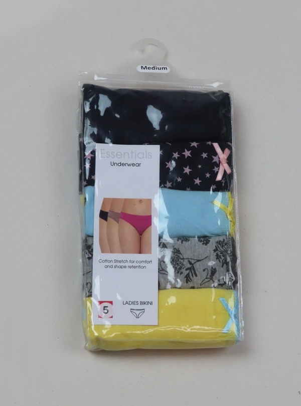 Twenty 4 and CLOSET TWENTY 4 LADIES 5 PACK BIKINI BRIEFS 5B1 - Mixed Colours, XL