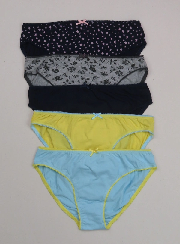 Twenty 4 and CLOSET TWENTY 4 LADIES 5 PACK BIKINI BRIEFS 5B1 - Mixed Colours, XL