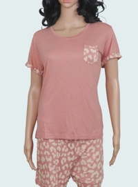 ZEEMAN LADIES VISCOSE SHORTY PYJAMA SET 2B1 - Dusty pink, M