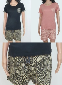 ZEEMAN LADIES VISCOSE SHORTY PYJAMA SET 2B1 - Dusty pink, M