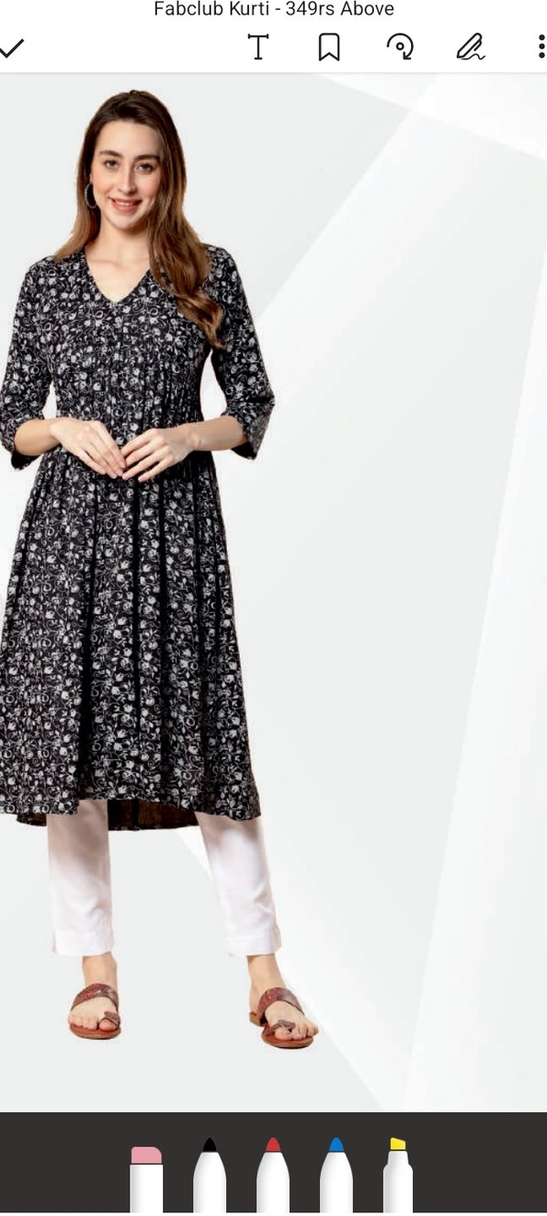 RAYON PRINTED ANARKALI KURTI FOR WOMEN  122